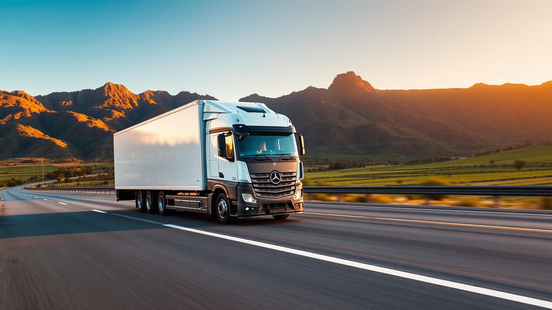 Mercedes-Benz refrigerated truck on a South African highway